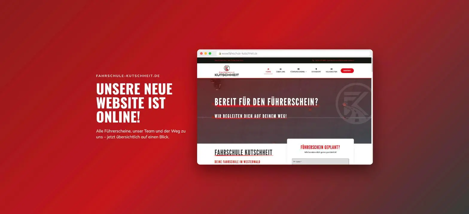 Die neue Website der Fahrschule Kutschheit im Browser – Unsere neue Website ist online!